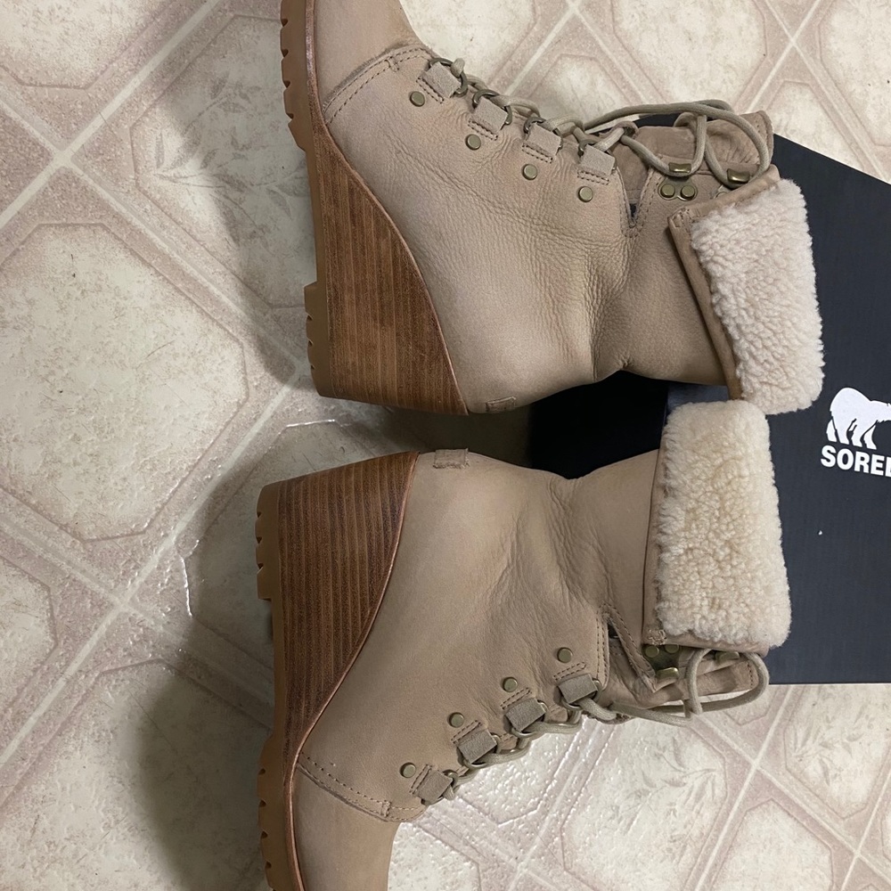 SOREL After Hours Lace Shearling Bootie - Picture 2 of 12